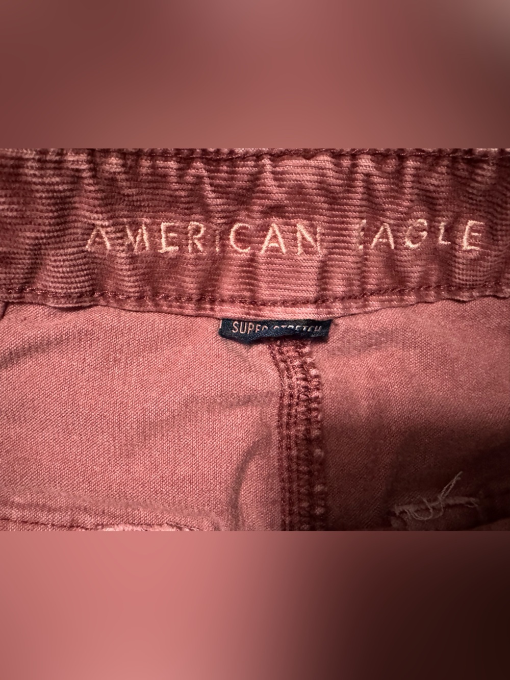 American Eagle Burgundy Corduroy Mini Skirt Size 4 Y2K High Rise - Picture 4 of 7